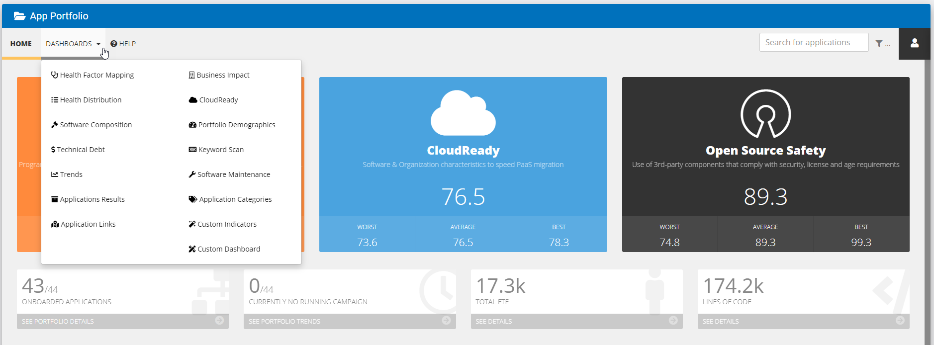 App Portfolio Dashboard